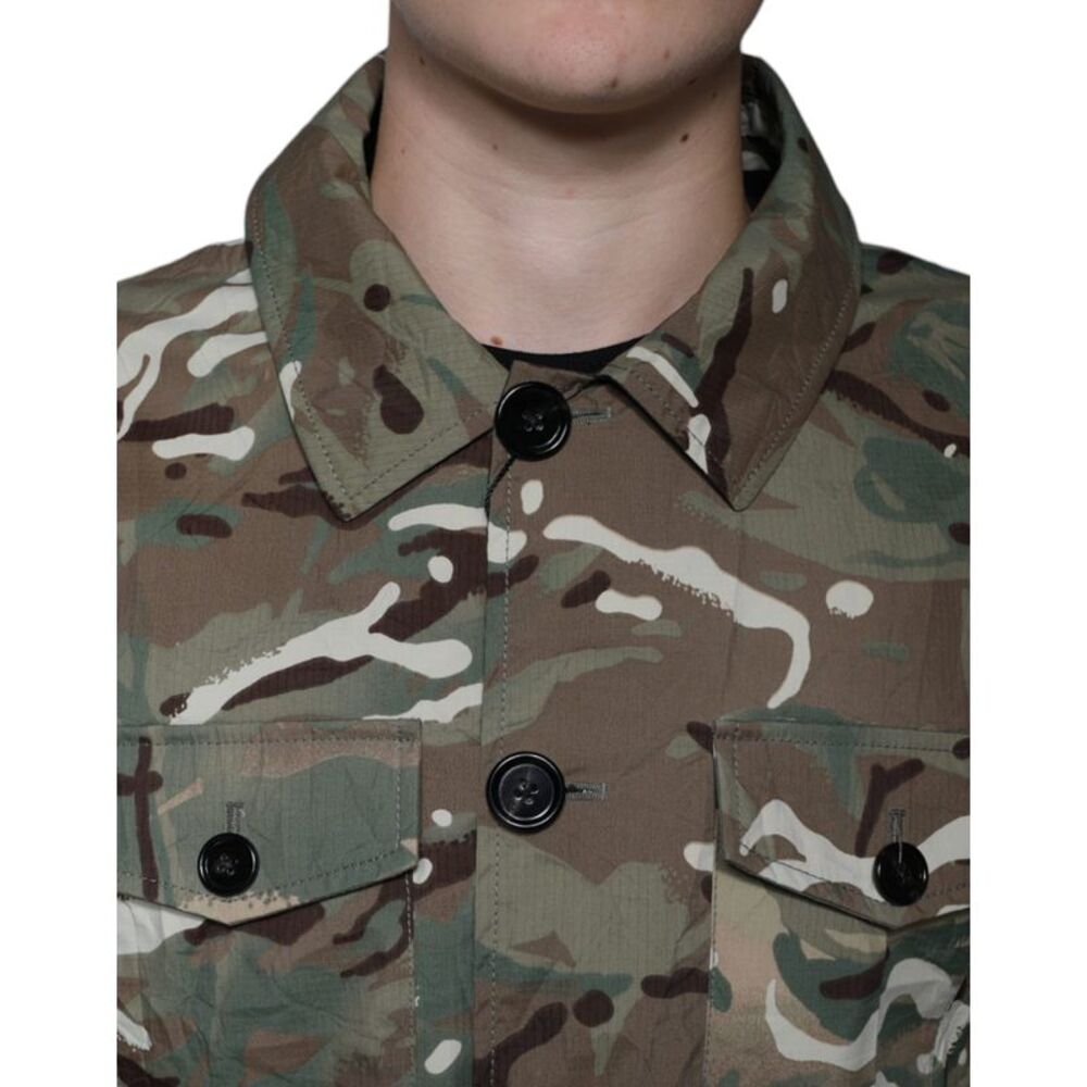 Dolce & Gabbana Multicolor Camouflage Collared Coat Men's Jacket - Picture 4 of 6